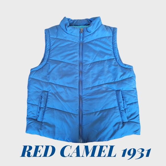 Blue Puffer Vestjacket Red Camel Xl 